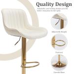 Velvet Adjustable Swivel Counter Height Bar Stool Chrome Base Footrest Gold Legs Dining Pub Set 6, Customized