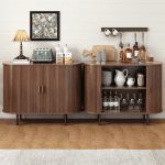 Sideboard Buffet Cabinet with Sliding Door, Storage Cabinet & Adjustable Shelf, Coffee Bar Cabinet Console Table