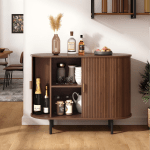 Sideboard Buffet Cabinet with Sliding Door, Storage Cabinet & Adjustable Shelf, Coffee Bar Cabinet Console Table