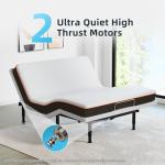 Yiree Queen Adjustable Bed Base Frame, Massage & Wireless Remote, Dual USB Ports,Ergonomic Upholstered Bed Frame, Lift Motor, Under Bed Lighting, Independent Head and Foot Tilt