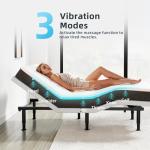 Yiree Queen Adjustable Bed Base Frame, Massage & Wireless Remote, Dual USB Ports,Ergonomic Upholstered Bed Frame, Lift Motor, Under Bed Lighting, Independent Head and Foot Tilt