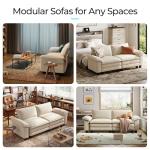 LINSY HOME 90'' Cloud Loveseat Sofa, Modular Sectional Couches Corduroy Cloud Couch Soft Modern Comfy Love Seat Sofa Set for Living Room Apartment Office, Beige