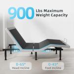 Yiree Queen Adjustable Bed Base Frame, Massage & Wireless Remote, Dual USB Ports,Ergonomic Upholstered Bed Frame, Lift Motor, Under Bed Lighting, Independent Head and Foot Tilt