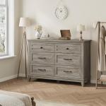 GarveeHome 6 Dresser for Bedroom, 47 in Wide Drawer Dresser with Storage Freestanding, Wooden Closet Storage Chest for Living Room, Bedroom, Entryway, Ash Grey