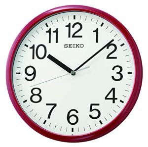 Seiko Non Ticking Home, Office Wall Clock, 12 Inches, Red