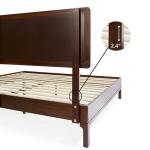 Bme Nipe Queen 14 Inch Bohemian Bed Frame with Adjustable Woven Headboard - Rustic & Vintage Unique Style with Acacia Wood - No Box Spring Needed - Easy Assembly - Walnut