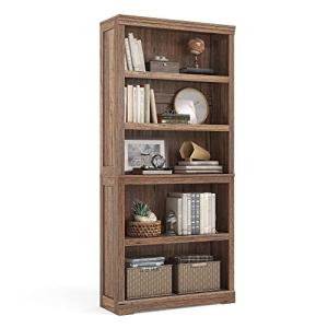 LINSY HOME 5-Shelf Bookcase, Bookshelves Floor Standing Display Storage Shelves 68 in Tall Bookcase Home Decor Furniture for Home Office, Living Room, Bed Room - Dark Brown