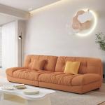 -Italian Minimalist Cream Sofa Light Luxury Solid Wood Frame Sectional Sofa Simple Modern Living Room Cloth