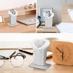 FINTIE Plush Lined Eyeglasses Holder, Glasses Stand Case, Anti-scratch Glasses Storage Organizer for Desk, Nightstand, Office, Glittering Silver