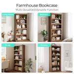 LINSY HOME 5-Shelf Bookcase, Bookshelves Floor Standing Display Storage Shelves 68 in Tall Bookcase Home Decor Furniture for Home Office, Living Room, Bed Room - Dark Brown