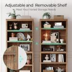 LINSY HOME 5-Shelf Bookcase, Bookshelves Floor Standing Display Storage Shelves 68 in Tall Bookcase Home Decor Furniture for Home Office, Living Room, Bed Room - Dark Brown