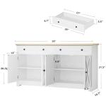 IRONCK Buffet Cabinet with Storage, Sideboard Storage Cabinet, Kitchen Cabinet with Drawers and Doors, Natural Wood