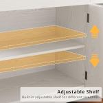 IRONCK Buffet Cabinet with Storage, Sideboard Storage Cabinet, Kitchen Cabinet with Drawers and Doors, Natural Wood