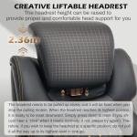 Oversized Big and Tall Office Chair 750lbs with Adjustable Headrest & Lumbar Airbag, Large Executive Chair with 5D Flip Arms, Heavy Duty Metal Base Chair with Hollow Casters & Thick Spring Seat, Black