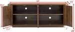 64' Walnut Wood Sideboard Buffet with Adjustable Shelves