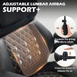 Oversized Big and Tall Office Chair 750lbs with Adjustable Headrest & Lumbar Airbag, Large Executive Chair with 5D Flip Arms, Heavy Duty Metal Base Chair with Hollow Casters & Thick Spring Seat, Black