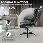 Oversized Big and Tall Office Chair 750lbs with Adjustable Headrest & Lumbar Airbag, Large Executive Chair with 5D Flip Arms, Heavy Duty Metal Base Chair with Hollow Casters & Thick Spring Seat, Black