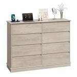 GarveeHome 8 Drawer Dressers for Bedroom, Chest of Drawers with Deep Drawers, Large Double Dresser for Closet with Wide Top, Horizontal Wooden Dresser for Living Room, Hallway, Kids Room, Oak