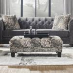 Roundhill Furniture Berliton Fabric Tufted Oversized Ottoman, Turkish Charcoal