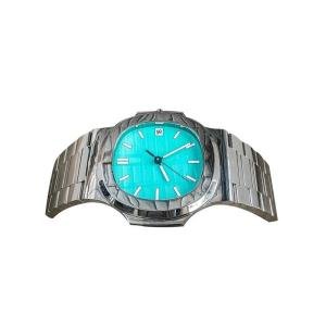 Modern watch coffee table, tempered glass countertop, simple stainless steel living room table