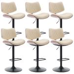 Walnut Bentwood Adjustable Swivel Bar Stool Set Leather Upholstery Kitchen Dining Cafe Pub 6pcs, Customized