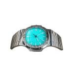 Modern watch coffee table, tempered glass countertop, simple stainless steel living room table