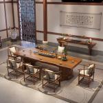 Tea table and chair living room solid wood Kung Fu new Chinese log tea table