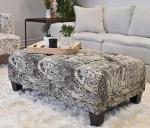 Roundhill Furniture Berliton Fabric Tufted Oversized Ottoman, Turkish Charcoal