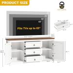 DWVO Farmhouse Sideboard Buffet Cabinet with Storage, 59" Sideboard Cabinet with Drawers & Doors, Kitchen Storage Cabinets for Dining Room Living Room, White