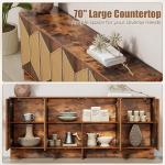Large Modern Boho Rattan Buffet Sideboard Cabinet with Storage and Credenza