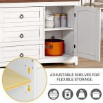 DWVO Farmhouse Sideboard Buffet Cabinet with Storage, 59" Sideboard Cabinet with Drawers & Doors, Kitchen Storage Cabinets for Dining Room Living Room, White