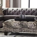 Roundhill Furniture Berliton Fabric Tufted Oversized Ottoman, Turkish Charcoal