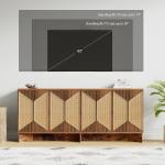 Large Modern Boho Rattan Buffet Sideboard Cabinet with Storage and Credenza