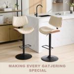 Walnut Bentwood Adjustable Swivel Bar Stool Set Leather Upholstery Kitchen Dining Cafe Pub 6pcs, Customized