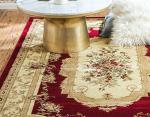 Unique Loom Versailles Collection Traditional Classic Floral Motif Area Rug (9' 0 x 12' 0 Rectangular, Burgundy/ Ivory)