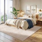 Homemate Washable Rug 8x10 Area Rugs - Vintage Faux Wool Rugs for Living Room Bedroom Dining Room - Non Slip Foldable Carpet Indoor Area Rug for Home Decor（8'x10', Beige