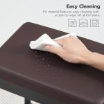 HOOBRO Bar Stools, Set of 2 Barstools, 24.8-Inch Height Stools, Breakfast Barstools, Kitchen Bar Chairs, 2" Thick Upholstery, for Kitchen, Dining Room, Cafe, Bar Counter, Brown and Black BC21BY01