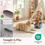 Homemate Washable Rug 8x10 Area Rugs - Vintage Faux Wool Rugs for Living Room Bedroom Dining Room - Non Slip Foldable Carpet Indoor Area Rug for Home Decor（8'x10', Beige