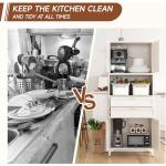 Modern Tall Kitchen Pantry Cabinet with Microwave Stand, Open Countertop, Adjustable Shelves, and Drawers for Efficient Storage