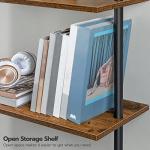 HOOBRO DIY Ladder Shelf, 6-Tier Wooden Wall Mounted Bookshelf, Narrow Bookcase, Display Shelf, Storage Rack, Plant Stand, for Living Room, Bedroom, Study, Balcony, Rustic Brown and Black BF651CJ01