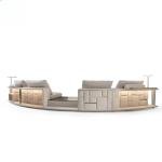 Modular large commercial Italian luxury leather curved sofa modern combination living room curved sofa