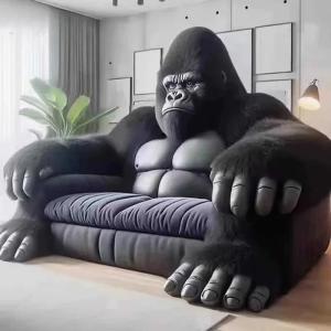 For Light luxury gorilla leather sofa bed creative two-dimensional snow monster villa   bedroom