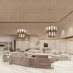 Modular large commercial Italian luxury leather curved sofa modern combination living room curved sofa