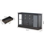 58.2'' Modern Sideboard with Storage, Accent Buffet Cabinet with 2 Glass Doors,Credenza with Two Drawers and Adjustable and Shel