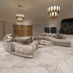 Modular large commercial Italian luxury leather curved sofa modern combination living room curved sofa