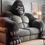 For Light luxury gorilla leather sofa bed creative two-dimensional snow monster villa   bedroom