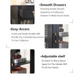 58.2'' Modern Sideboard with Storage, Accent Buffet Cabinet with 2 Glass Doors,Credenza with Two Drawers and Adjustable and Shel