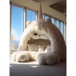 For Light luxury gorilla leather sofa bed creative two-dimensional snow monster villa   bedroom