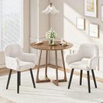 HOOBRO Dining Chairs Set of 2, Dining Room Chairs, Kitchen Chairs with Soft Arms, Modern Upholstered Dining Chairs for Living Room, Dining Room, Kitchen, Study, Beige and Black