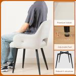 HOOBRO Dining Chairs Set of 2, Dining Room Chairs, Kitchen Chairs with Soft Arms, Modern Upholstered Dining Chairs for Living Room, Dining Room, Kitchen, Study, Beige and Black